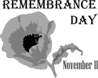 Grayscale Remembrance Day with Poppy
