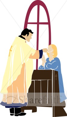 Woman Kneeling to Receive Communion