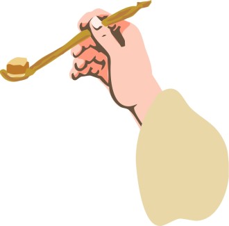 Communion Wafer Held in Spoon