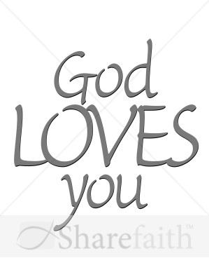God Loves You Word Art