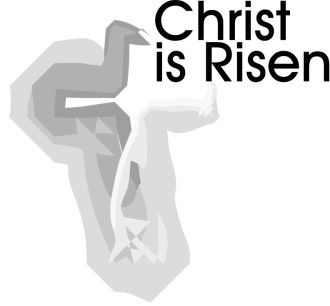 Christ is Risen with cross abstract
