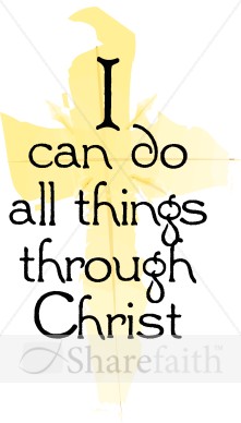 I Can Do All Things Through Christ with Gold Cross
