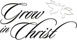 Grow in Christ Script with Line Art Doves