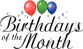 Birthdays of the Month Clipart