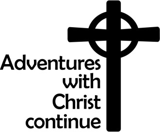 Celtic Cross with Adventures with Christ Continue Lettering