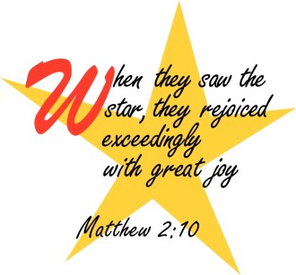 Matthew 2:10 with Five Pointed Star