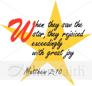 Matthew 2:10 with Five Pointed Star