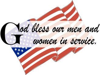God Bless our Men and Women in Service over Flag