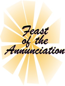 Feast of the Annunciation Script with Sun Rays