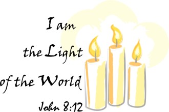 I Am the Light of the World with Glowing Candles