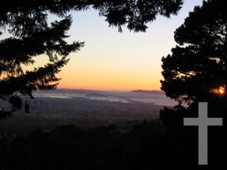 Framed Sunset with Cross