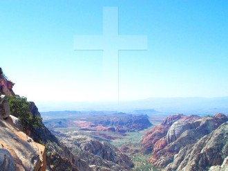 Southwestern Landscape with Cross Watermark