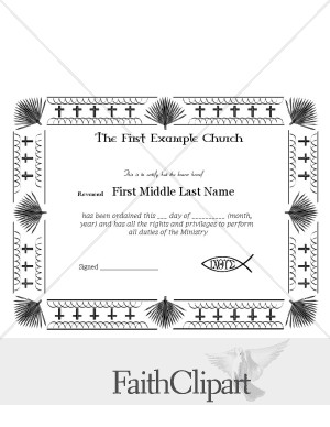 ordination certificate template