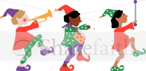 Three Elves Marching