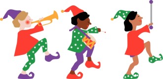 Three Elves Marching