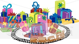 Train Track Alongside Christmas Presents