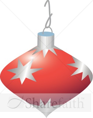 Red Christmas Ornament with Stars