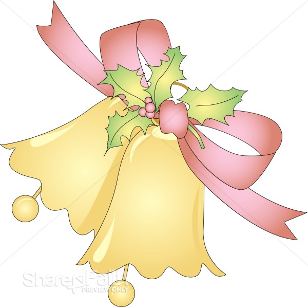 Christmas Bell Decoration with Holly