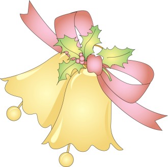 Christmas Bell Decoration with Holly