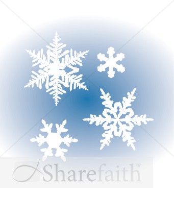 White Snowflakes on Blue Gradient