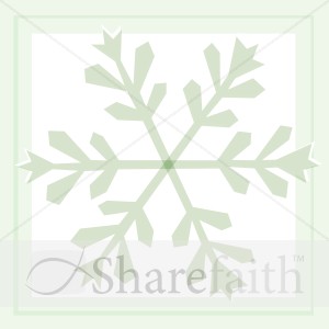 Green Snowflake in Square