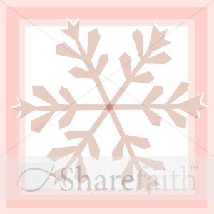 Red Snowflake in Square