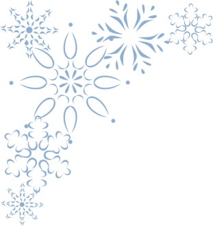 Elegant Blue Snowflake Corner