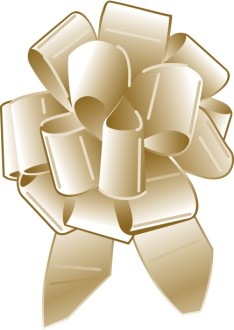 Gold Ribbon Bow