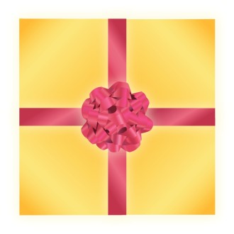 Yellow and Red Wrapped Gift