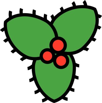 Cartoon Holly Leaves