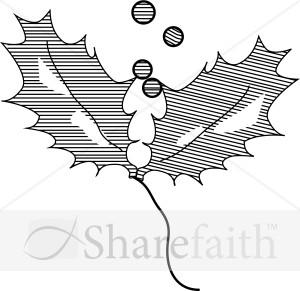 Holly Leaves in Black and White