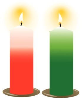 Red and Green Christmas Candles