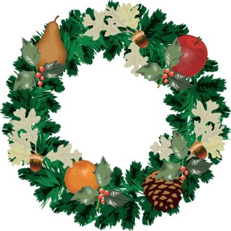 Christmas Wreath with Fall Fruit
