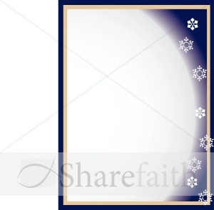 Full Moon with Snowflakes Frame