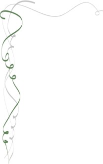 Green and Silver Calligraphic Ribbon Corner