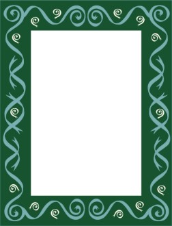 Green Frame with Green Ribbon Swirls