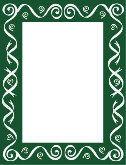 Thick Green Frame with White Ribbons