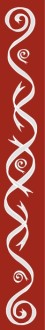Red Column with Silver Ribbon Swirls