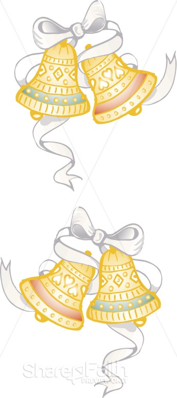 Christmas Bell and White Ribbon Page Decoration