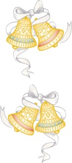 Christmas Bell and White Ribbon Page Decoration