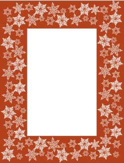 White Snowflakes Overlaying Red Frame