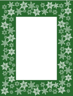 Thick Green Frame with White Snowflakes