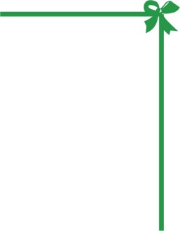 Green Ribbon Corner with Tied Bow