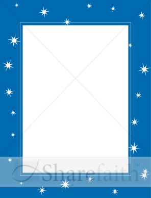 Blue Frame with Eight Pointed Stars