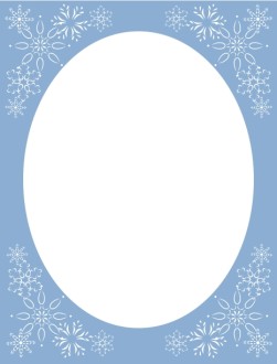 Blue Oval Snowflake Frame