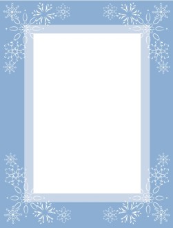 Two Tone Blue Frame with Snowflakes