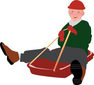 Little Boy Sledding