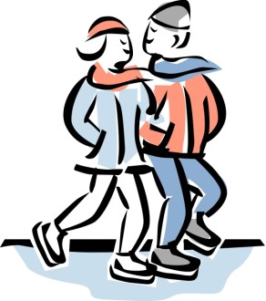 Happy Couple Ice Skating