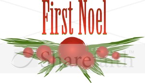 Decorative Holly Branch with First Noel