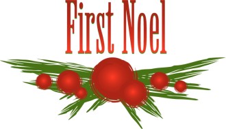 Decorative Holly Branch with First Noel